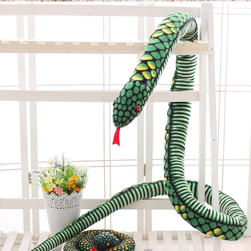 Plush Giant Snake Realistic Stuffed Animal Red Eyes Toy Gifts for Boys and Girls 110 Inches