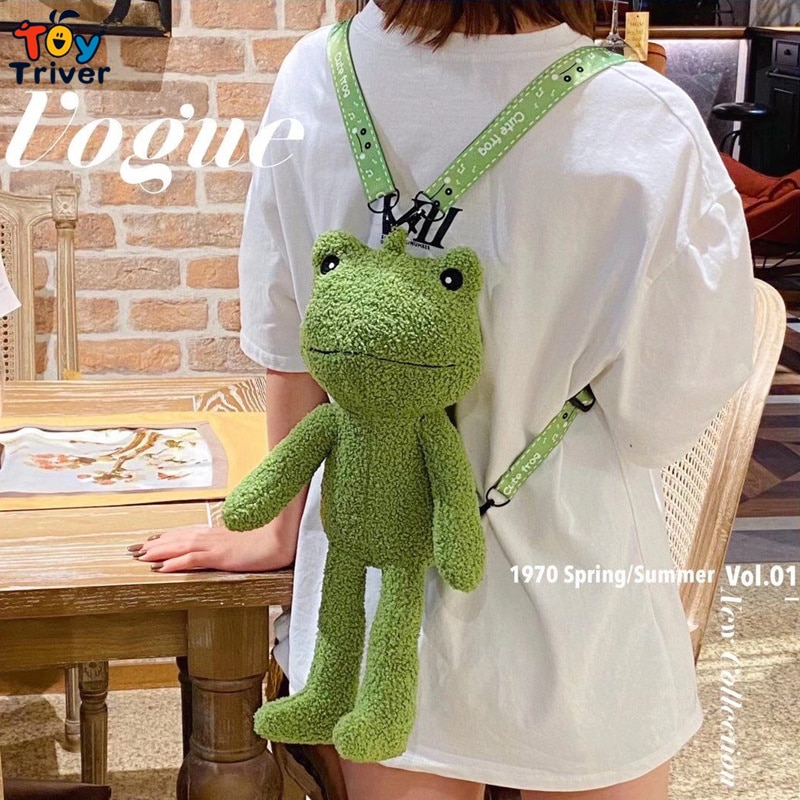Cute Frog Plush Bag Toys Stuffed Animals Doll CrossBody Shoulder Bag  Backpack Coin Purse Wallet Pouch Children Girls Boys Gift