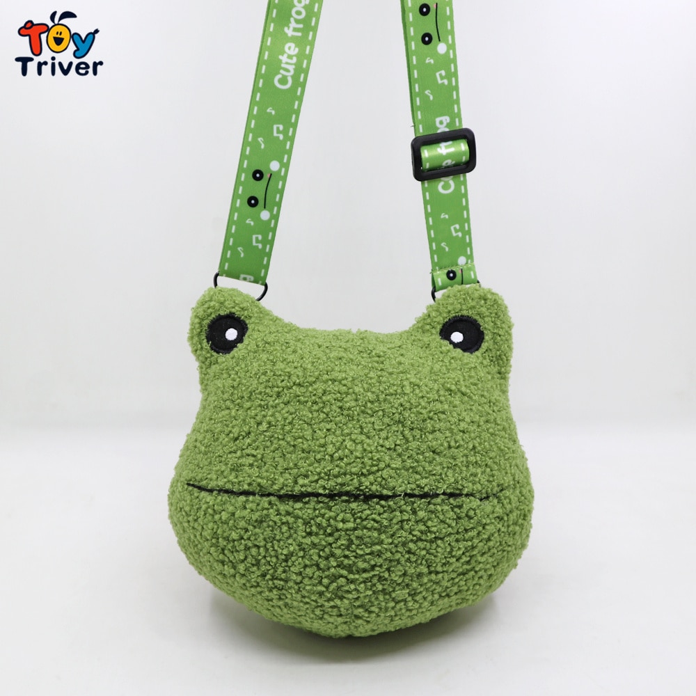 Cute Frog Plush Toys Stuffed Animals Doll CrossBody Shoulder Bag Backpack Coin Purse Wallet Pouch Kids Children Girls Boys Gift