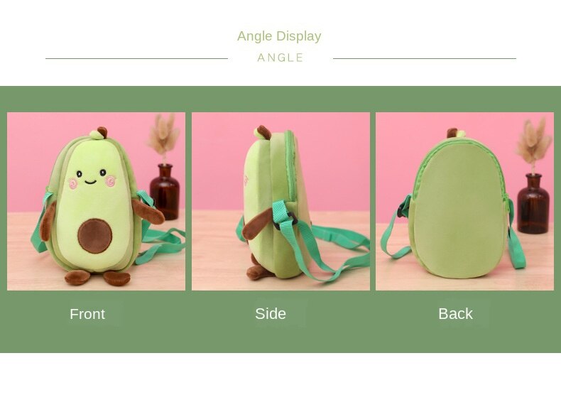 Plush toys new avocado cute and practical bag children's kindergarten Backpack Plush bag cartoon change decoration bag