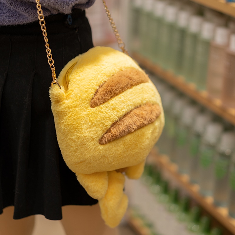 Bandai Pikachu plush doll bag out of the street one-shoulder messenger bag cartoon mobile phone change soft cute plush backpack