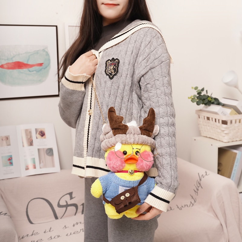 Cartoon Cute 1pc 30CM Lalafanfan Duck Backpack Hyaluronic Acid Duck Plush Toy Ins Doll Lovely Duck Bag Birthday Xmas Gift