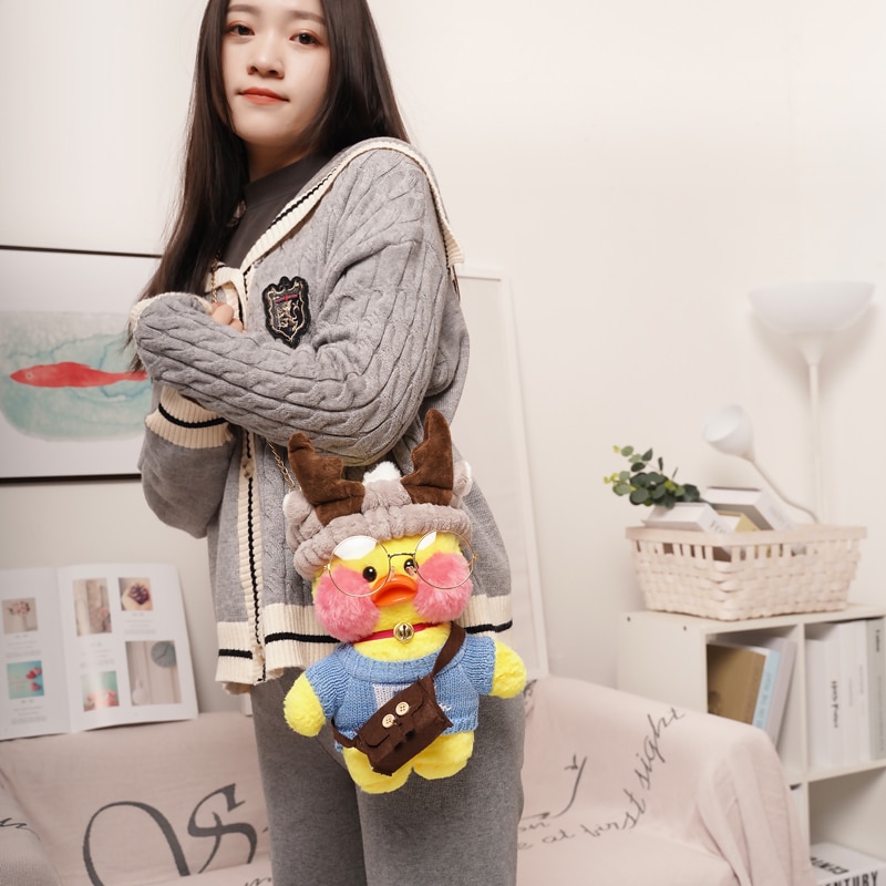 Cartoon Cute 1pc 30CM Lalafanfan Duck Backpack Hyaluronic Acid Duck Plush Toy Ins Doll Lovely Duck Bag Birthday Xmas Gift