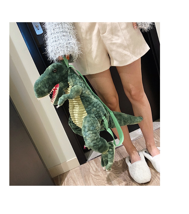 New Fashion parent-child Creative 3D Dinosaur Backpack Cute Animal Cartoon Plush Backpack Dinosaurs Bag for Children Kids Gifts