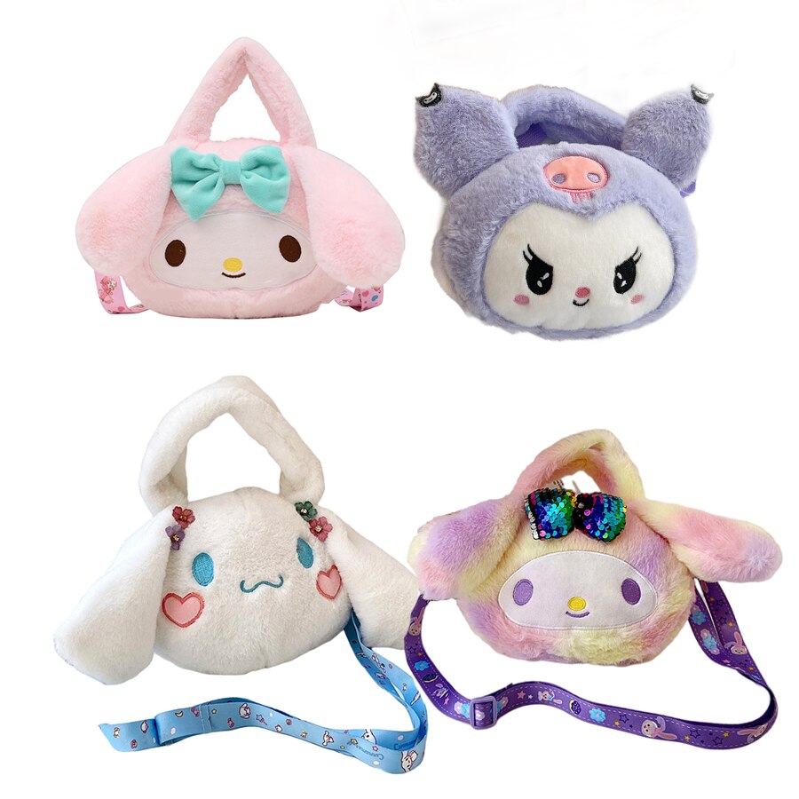 20cm Cute Shoulder Bags Kuromi Cinnamorol  Mymelody ColorMymelody Messenger Bag Parent-Child Birthday Gift