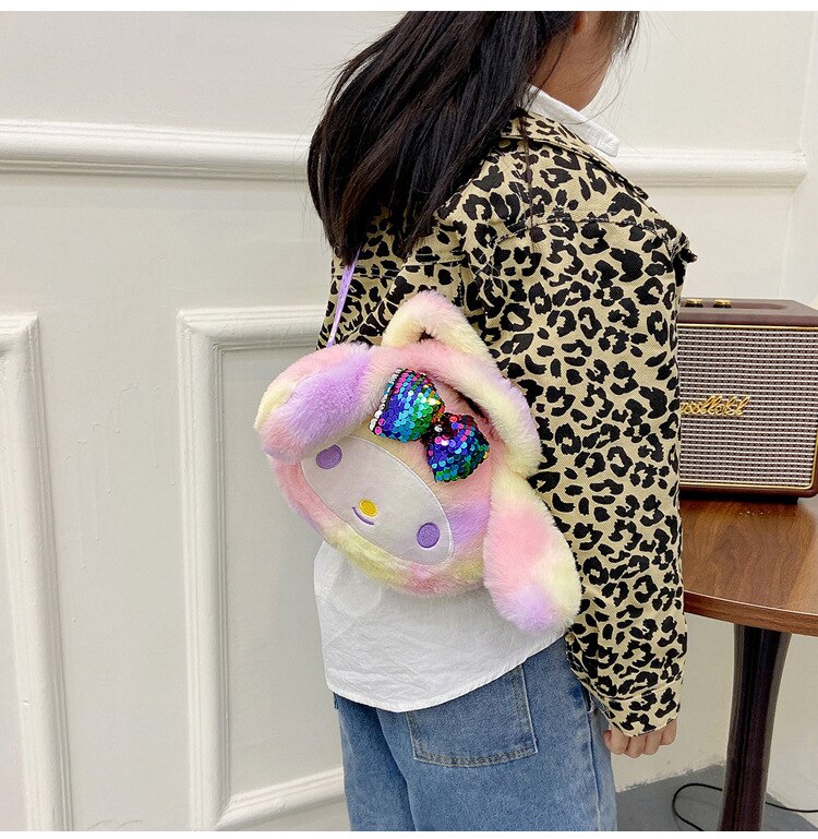 20cm Cute Shoulder Bags Kuromi Cinnamorol  Mymelody ColorMymelody Messenger Bag Parent-Child Birthday Gift