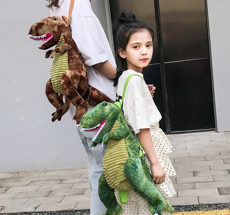 Creative 3D Dinosaur Backpack Cute Animal Cartoon Plush Backpack Dinosaurs Bag for Children Kids Gifts