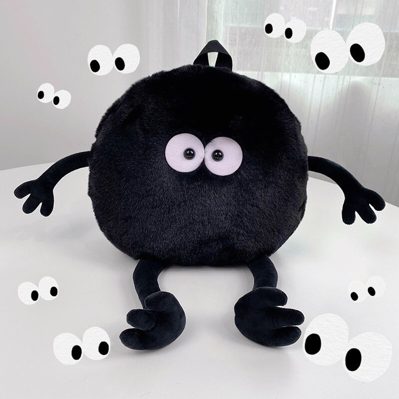 30cm Japanese Black Dust Elf Plush Bag Black Briquettes Miyazaki My Neighbor Totoro Peluche Backpack Spirited Away Elf Plush Bag