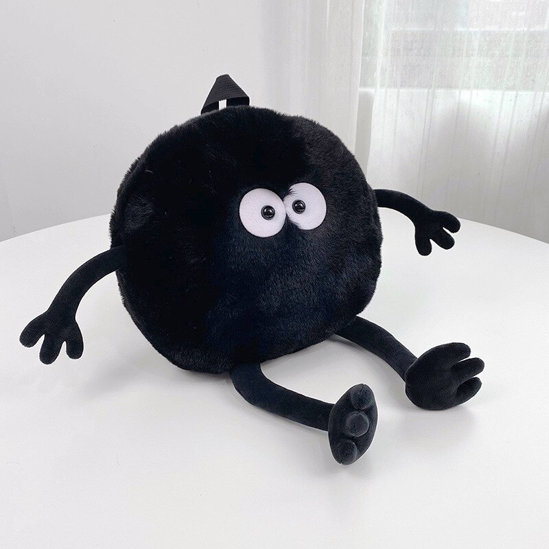 30cm Japanese Black Dust Elf Plush Bag Black Briquettes Miyazaki My Neighbor Totoro Peluche Backpack Spirited Away Elf Plush Bag