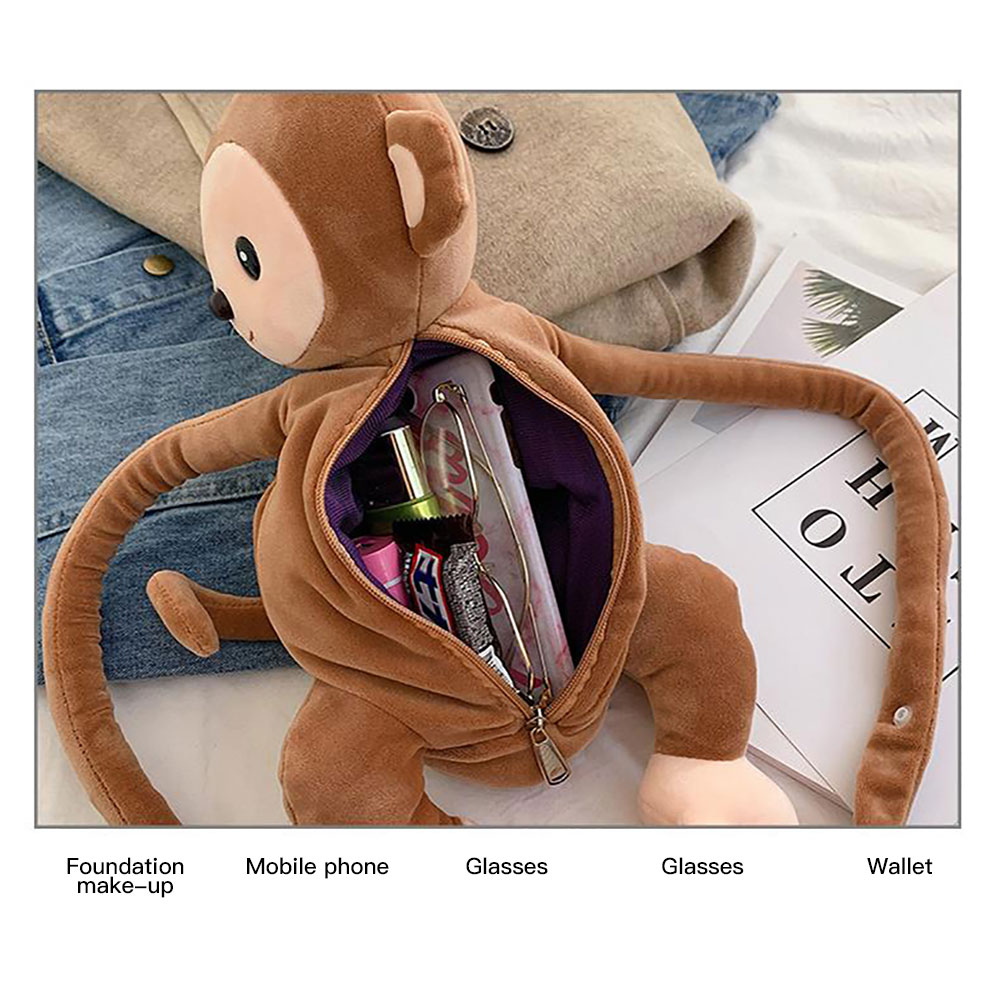 Teddy Bear Doll Plush Backpacks for Adult Dog Monkey Women Bag Gift for  Girls