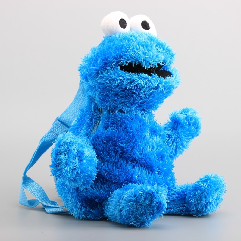 3 Styles Sesame Street Elmo Cookie Monster Plush Backpack Big Bird Cartoon Fluffy Bag Stuffed Doll Toy Kids Gifts 46 CM