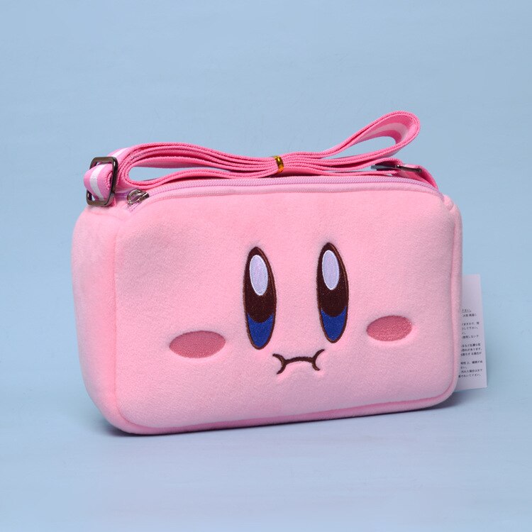 Kawaii Kirby Plush Toy Hand Bag Cartoon Pink Star Kirby Messenger Bag Plush Soft Stuffed Toy for Girls Birthday Gifts