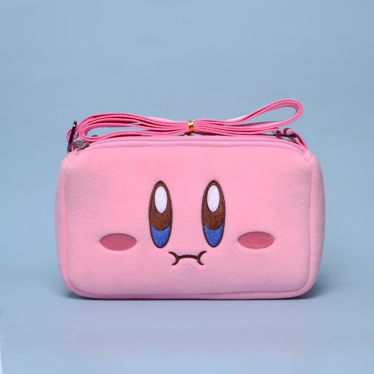 Kawaii Kirby Plush Toy Hand Bag Cartoon Pink Star Kirby Messenger Bag Plush Soft Stuffed Toy for Girls Birthday Gifts