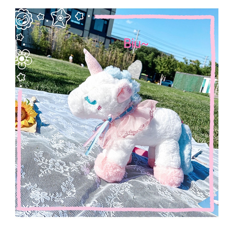 40cm Children Cute Plush Toy Lovely Cartoon Unicorn Backpack Bag Schoolbag Girls Boys Baby Kindergarten Birthday Christmas Gift