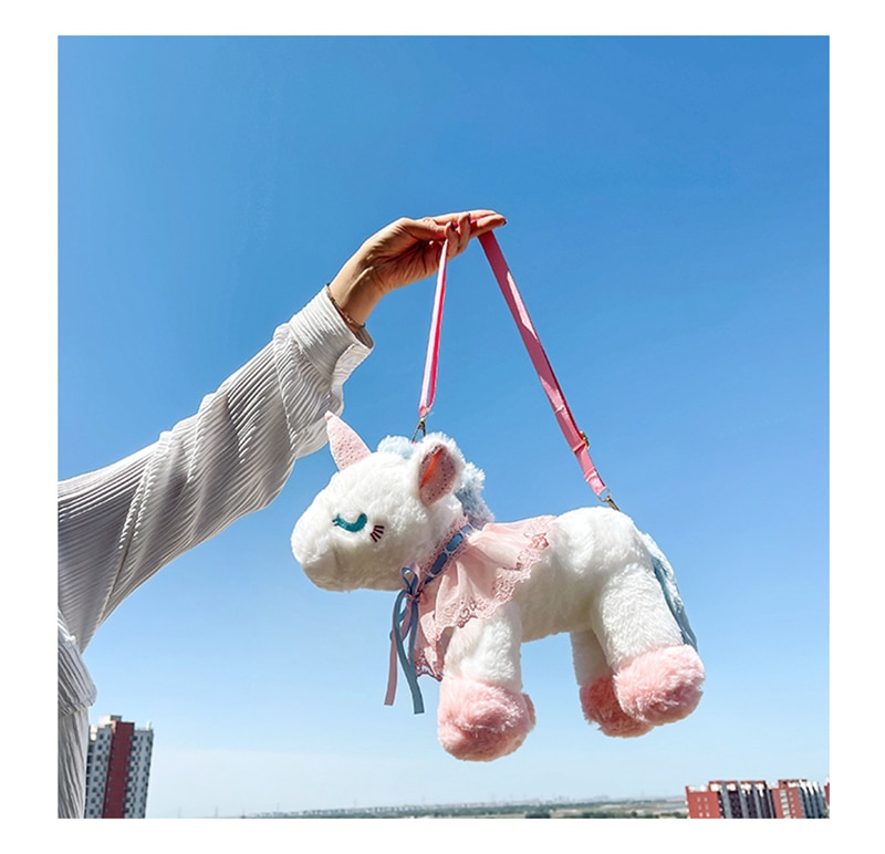 40cm Children Cute Plush Toy Lovely Cartoon Unicorn Backpack Bag Schoolbag Girls Boys Baby Kindergarten Birthday Christmas Gift