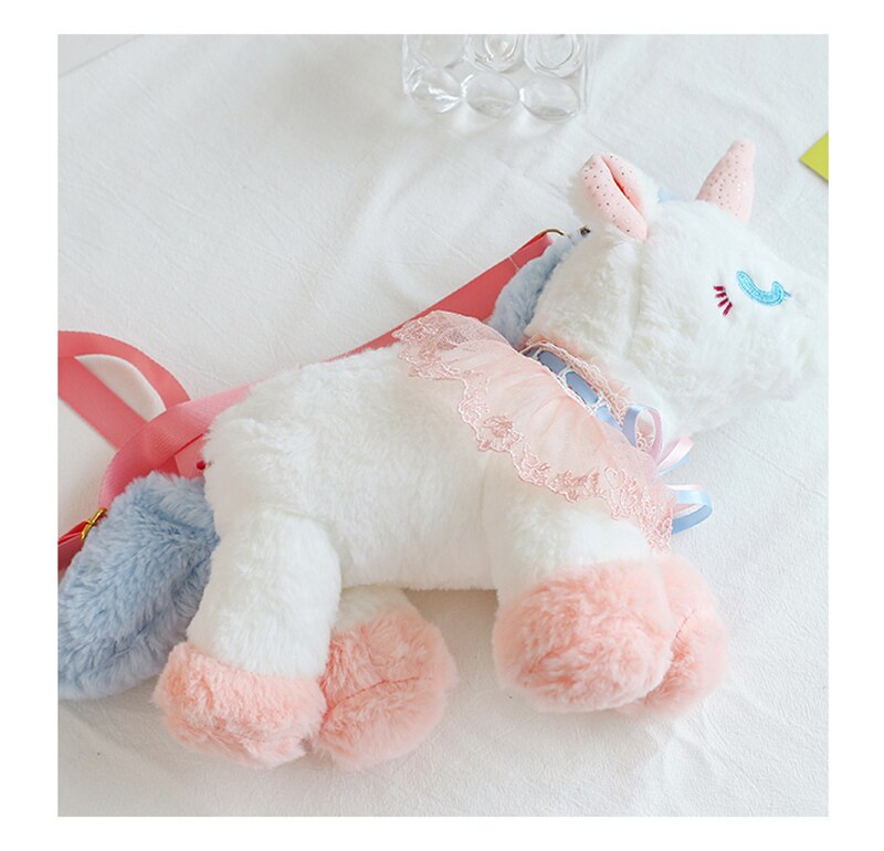 40cm Children Cute Plush Toy Lovely Cartoon Unicorn Backpack Bag Schoolbag Girls Boys Baby Kindergarten Birthday Christmas Gift