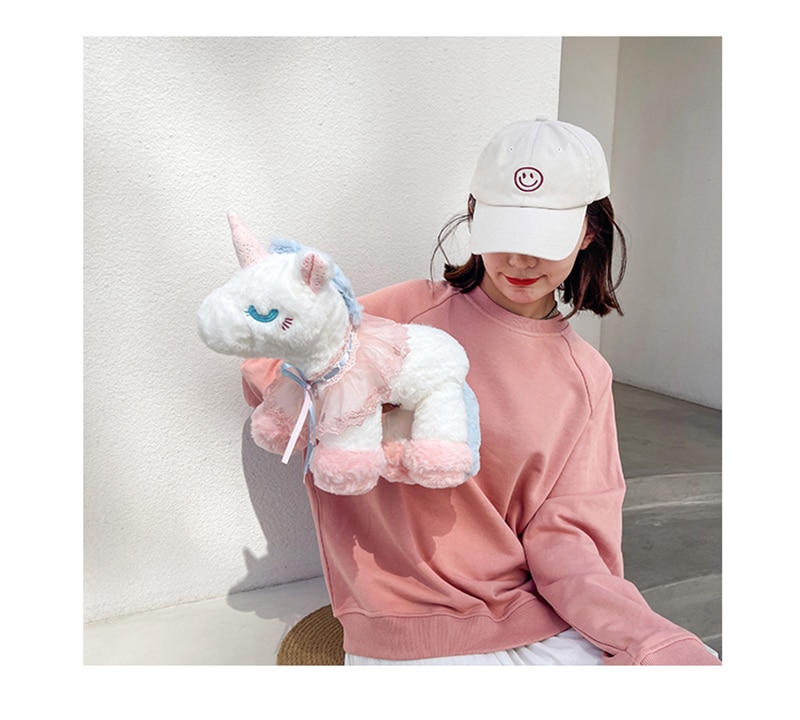 40cm Children Cute Plush Toy Lovely Cartoon Unicorn Backpack Bag Schoolbag Girls Boys Baby Kindergarten Birthday Christmas Gift