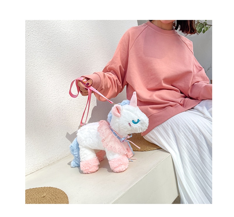 40cm Children Cute Plush Toy Lovely Cartoon Unicorn Backpack Bag Schoolbag Girls Boys Baby Kindergarten Birthday Christmas Gift