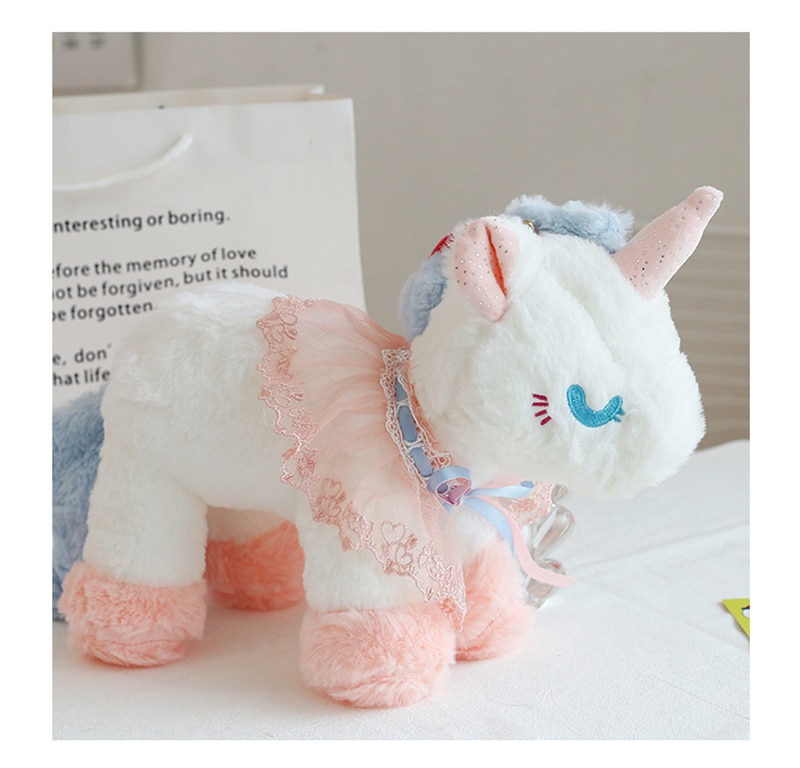 40cm Children Cute Plush Toy Lovely Cartoon Unicorn Backpack Bag Schoolbag Girls Boys Baby Kindergarten Birthday Christmas Gift