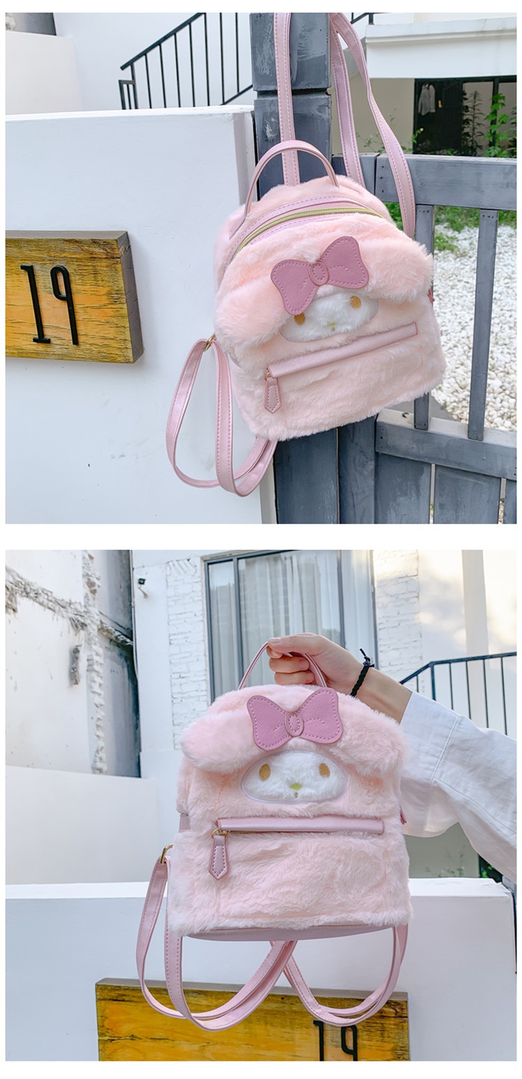 Cartoon Anime Kawaii Lolita Style Cute Mymelody Cinnamorol Plush Shoulders Bag Kids Toys Christmas Gift