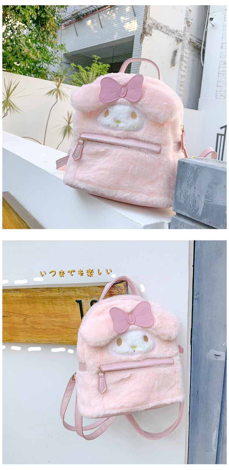 Cartoon Anime Kawaii Lolita Style Cute Mymelody Cinnamorol Plush Shoulders Bag Kids Toys Christmas Gift