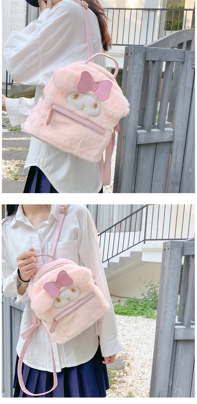 Cartoon Anime Kawaii Lolita Style Cute Mymelody Cinnamorol Plush Shoulders Bag Kids Toys Christmas Gift