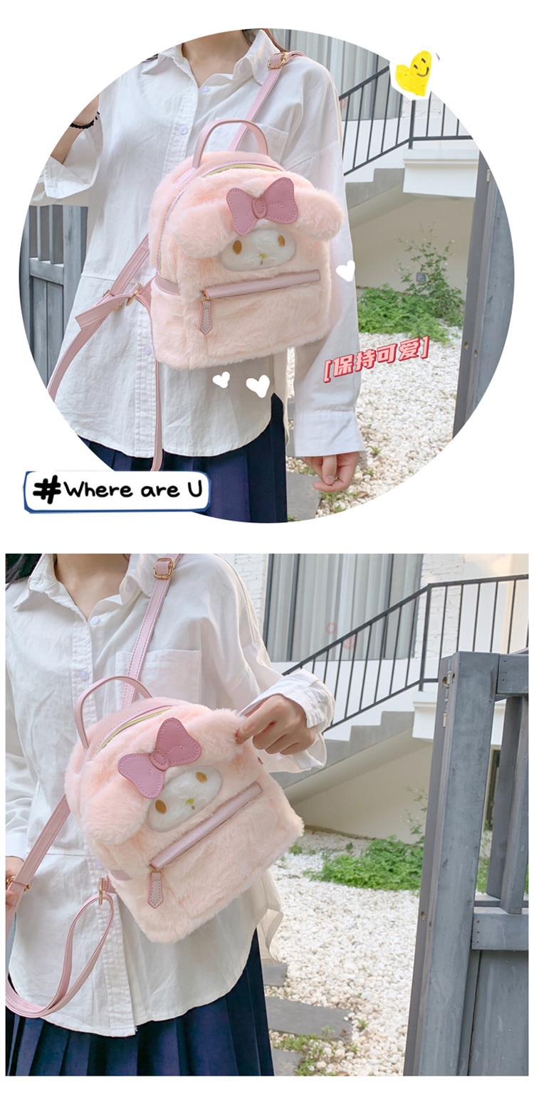 Cartoon Anime Kawaii Lolita Style Cute Mymelody Cinnamorol Plush Shoulders Bag Kids Toys Christmas Gift