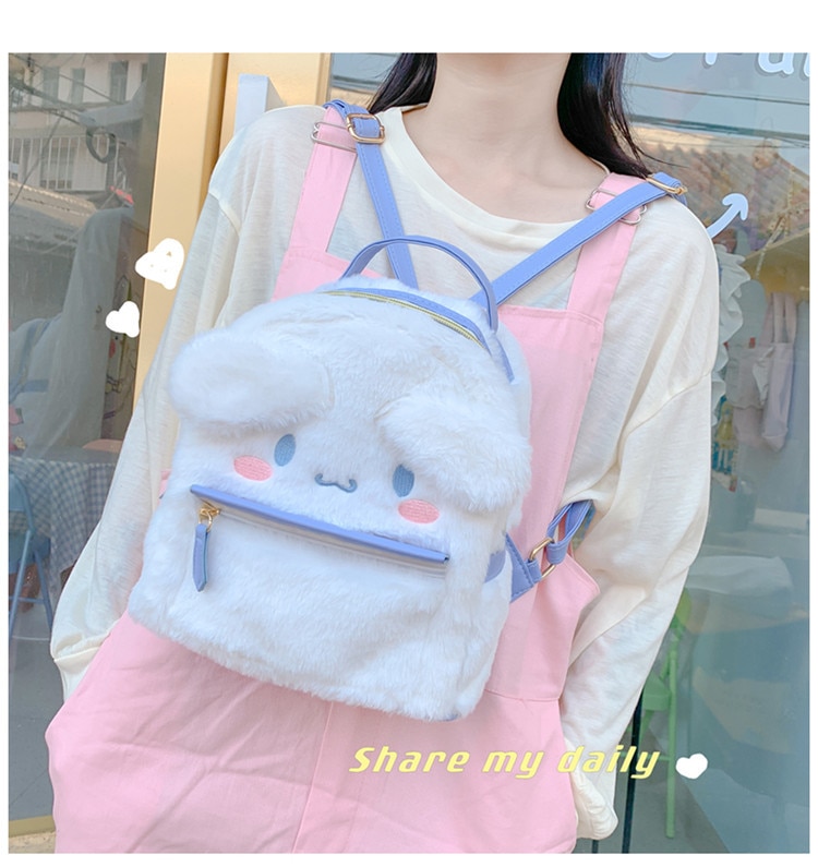 Cartoon Anime Kawaii Lolita Style Cute Mymelody Cinnamorol Plush Shoulders Bag Kids Toys Christmas Gift