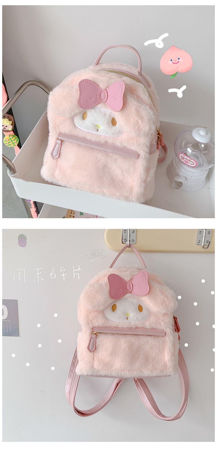 Cartoon Anime Kawaii Lolita Style Cute Mymelody Cinnamorol Plush Shoulders Bag Kids Toys Christmas Gift