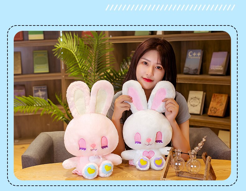 35cm Plush Rabbit backpack pink/white Japan Big Ears Bunny women Cute Cartoon Animal Rabbit Shoulders Bag girls school kids toys