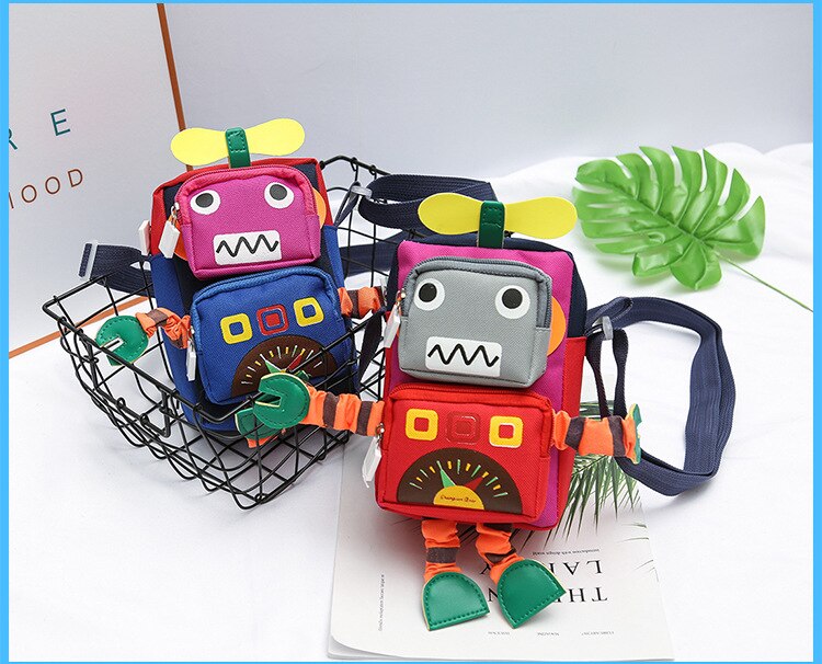3D Robot Baby Bag Schoolbag Kids Small Cute Animal Soft Plush Backpacks Children Shoulder Bags Toys Gifts For Boys