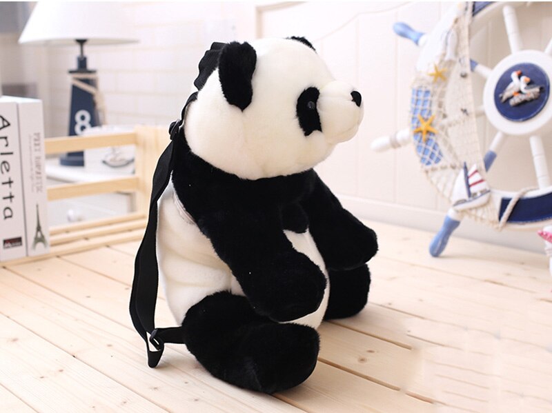 32cm Panda Backpack Girls Boys Plush Adjustable Schoolbags Stuffed Animal Bag Kindergarten Plush Backpack Toys Children's Gift