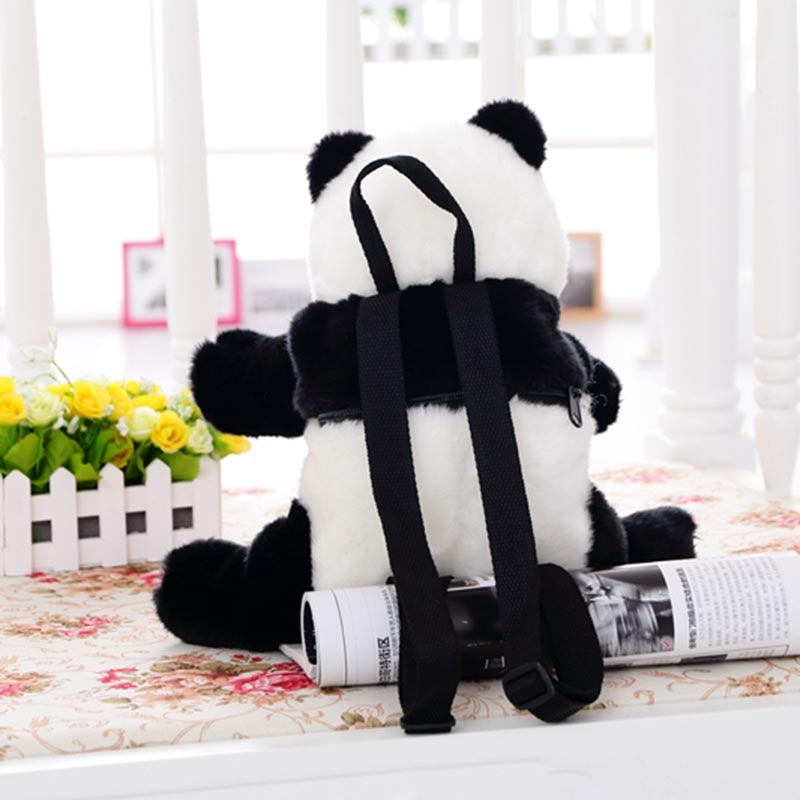 32cm Panda Backpack Girls Boys Plush Adjustable Schoolbags Stuffed Animal Bag Kindergarten Plush Backpack Toys Children's Gift