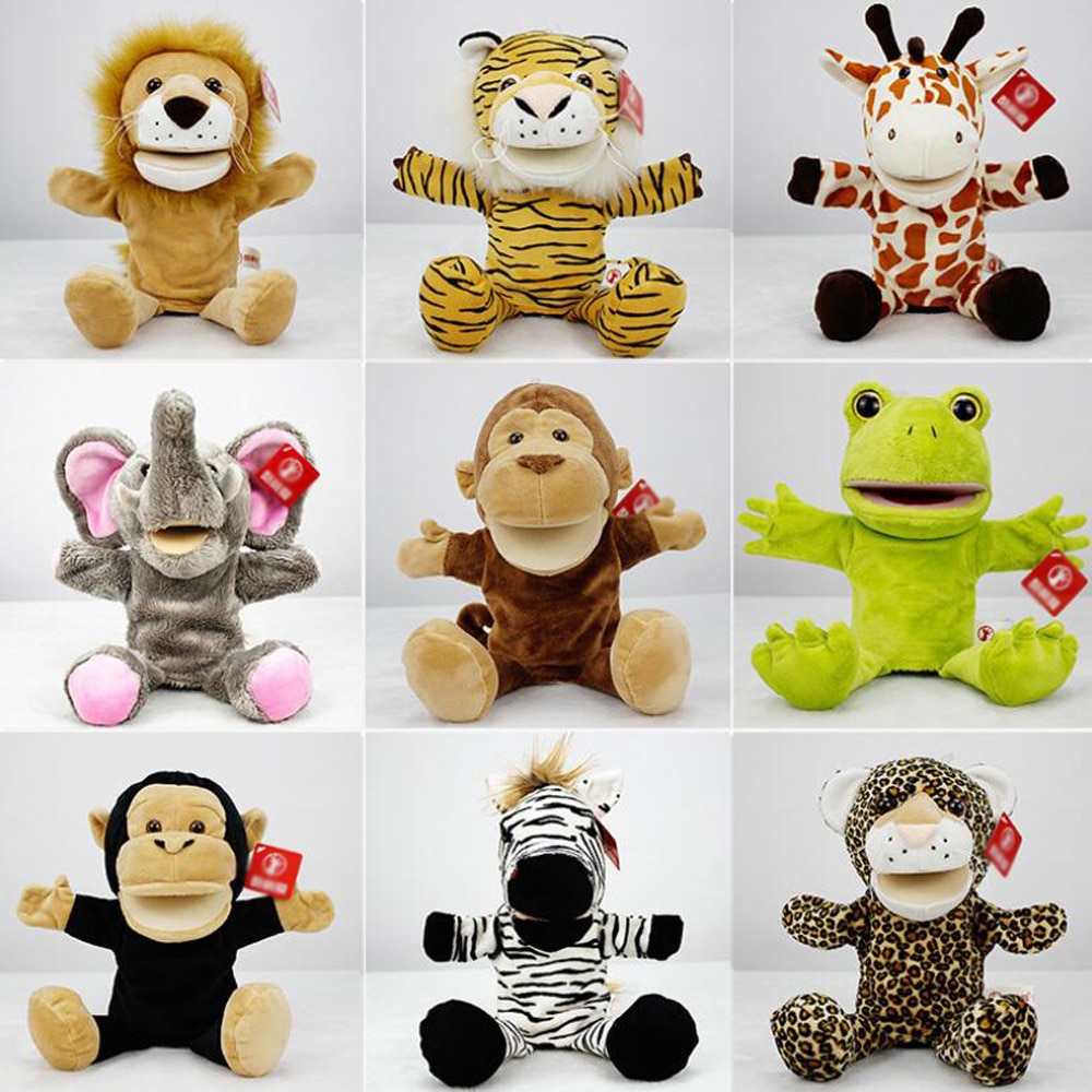 Children Hand Puppet Kid Baby Plush Stuffed Toy Animals Lion