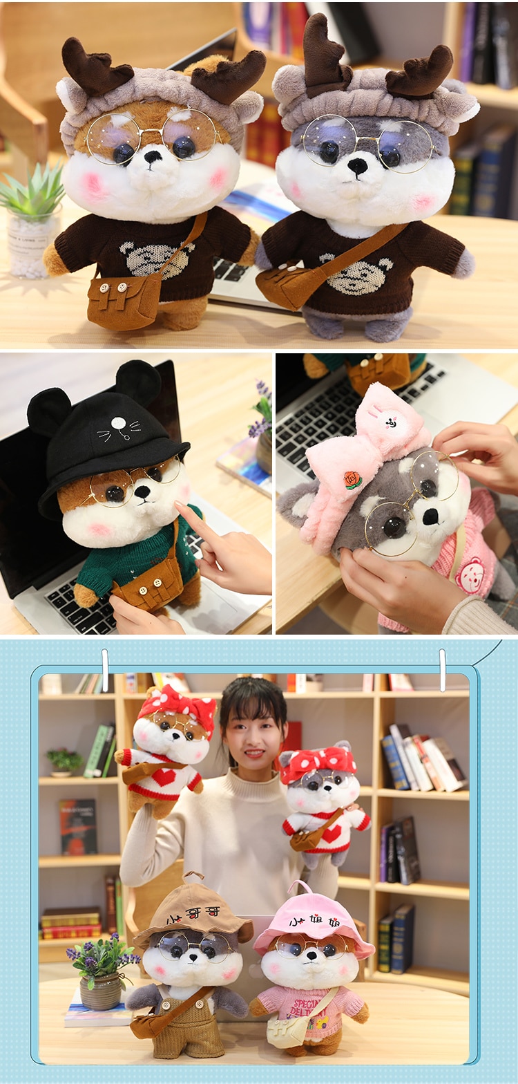 30cm Cartoon Lovely Shiba Inu Dog Cosplay Dress Up Plush Toys Stuffed Cute Animals Dog Soft Pillow For Baby Kids Birthday Gifts