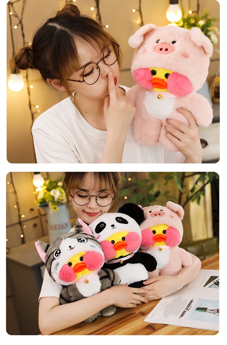 30cm Lalafanfan Plush Duck Toys Soft Cute Kawaii Korean Yellow Ducks Doll Stuffed Animals Pillow Birthday Gifts For Children