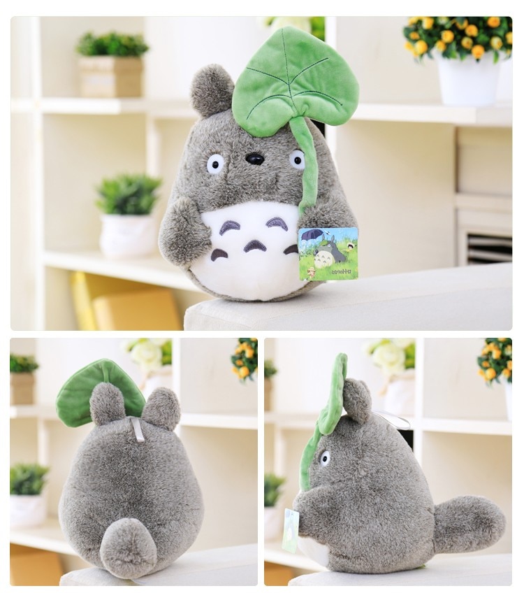 22Cm My Neighbor Totoro Soft Toy Cat Kawaii Cat with Lotus Leaf Girls Chirldren Plush Doll