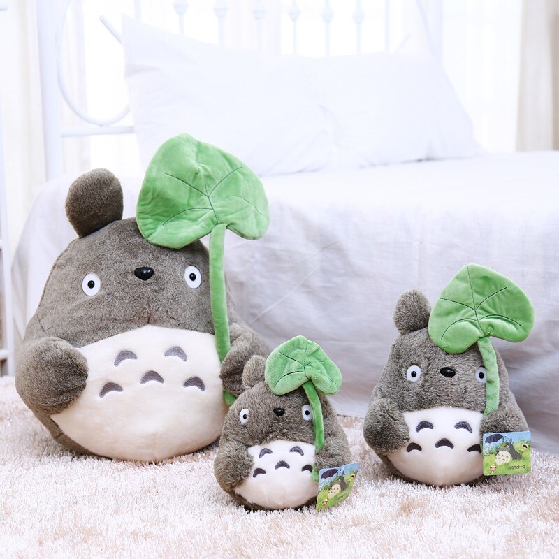 22Cm My Neighbor Totoro Soft Toy Cat Kawaii Cat with Lotus Leaf Girls Chirldren Plush Doll