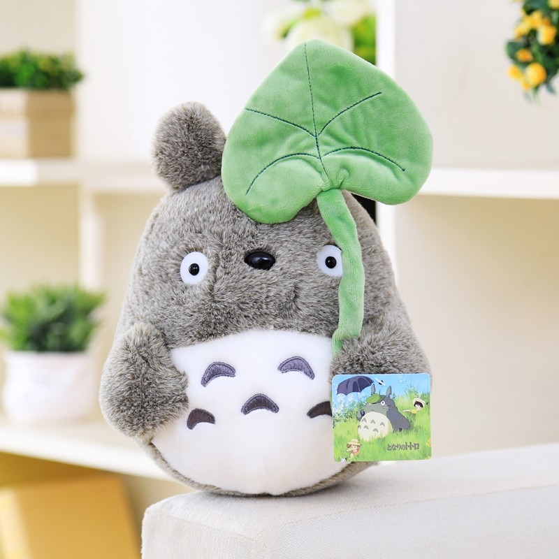 22Cm My Neighbor Totoro Soft Toy Cat Kawaii Cat with Lotus Leaf Girls Chirldren Plush Doll