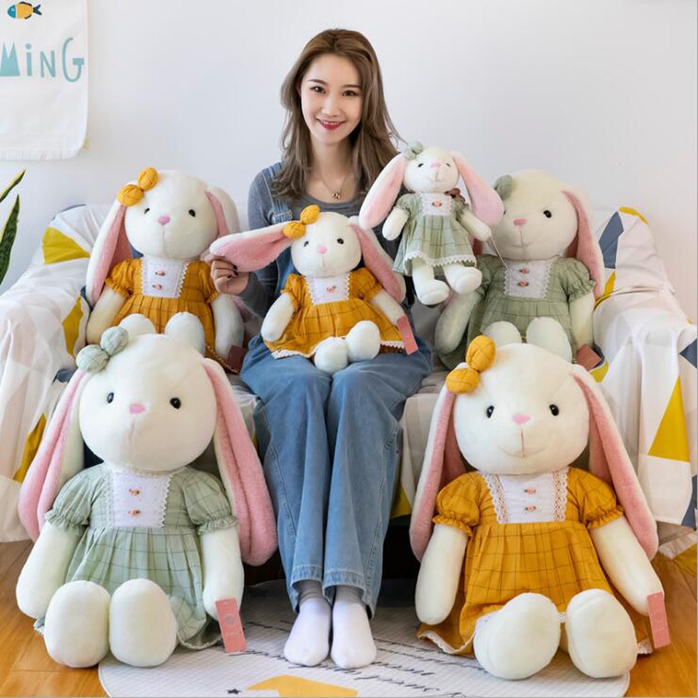 Girl Sleeping Pillow Children Plush Stuffed Toy Birthday Gift New Cute Yarn Skirt Rabbit