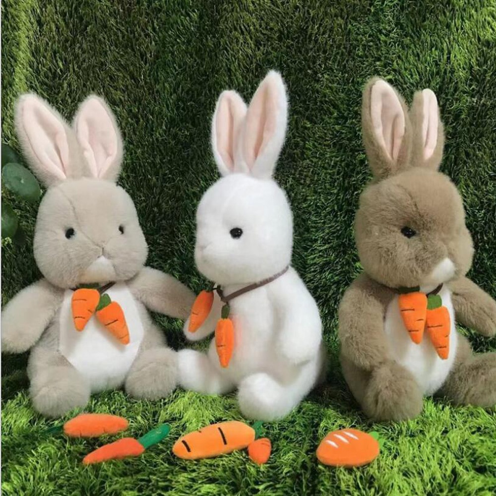 Simulation Rabbit Carrot Children Plush Stuffed Toy Birthday Christmas Gift