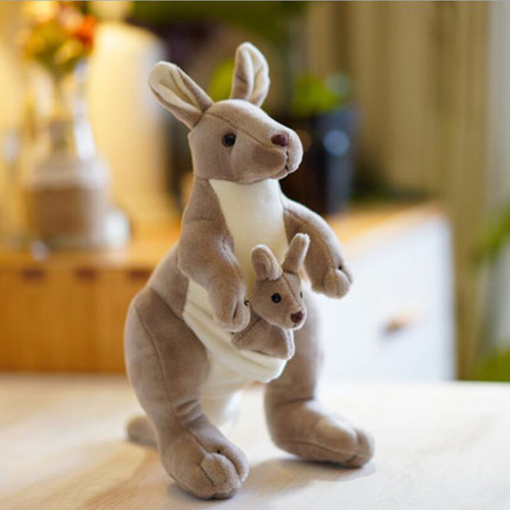 New Mother Australian Kangaroo Doll Simulation Animal Children Stuffed Plush Toy Birthday Christmas Gifts
