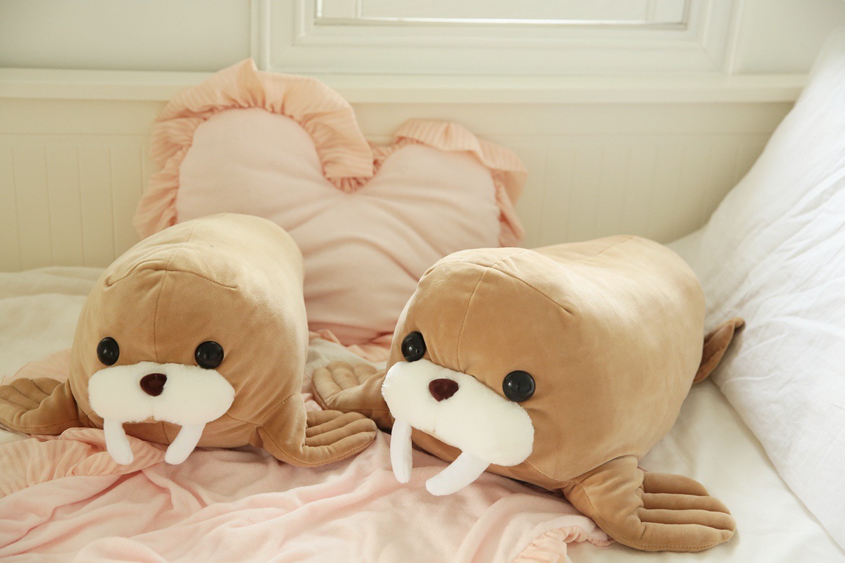 Children Plush Stuffed Toy Brown Walrus Pillow Baby Kids Christmas Birthday Gift