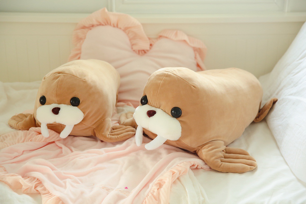 Children Plush Stuffed Toy Brown Walrus Pillow Baby Kids Christmas Birthday Gift