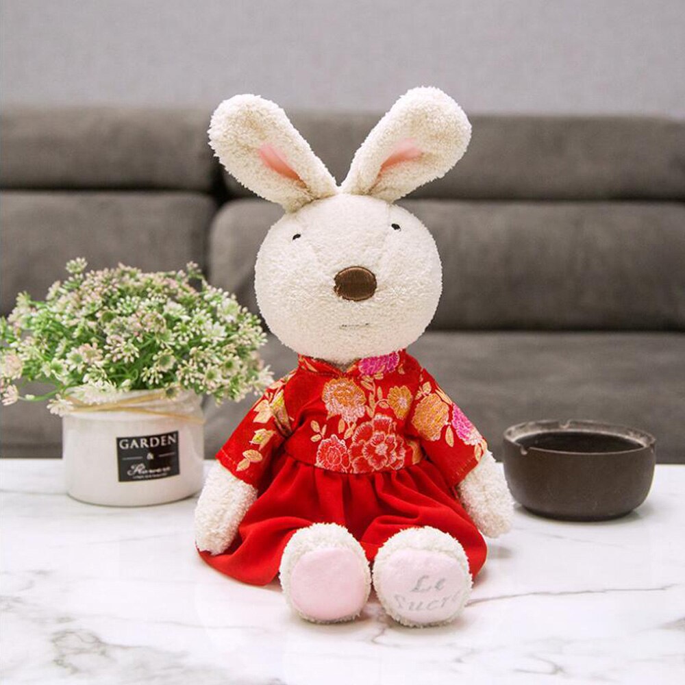 Children Plush Stuffed Toy Birthday Gift Girl Spring Lace Sweater Prince Rabbit