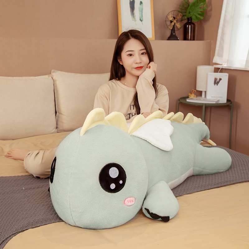 New Huggable Big Long Cute Dinosaur Plush Toy Soft Cartoon Animal Angel Stuffed Doll Boyfriend Pillow Kids Girl Birthday Gift