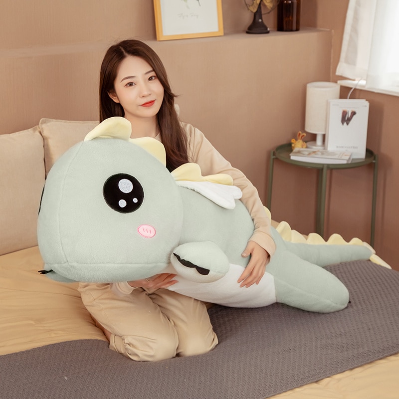 New Huggable Big Long Cute Dinosaur Plush Toy Soft Cartoon Animal Angel Stuffed Doll Boyfriend Pillow Kids Girl Birthday Gift