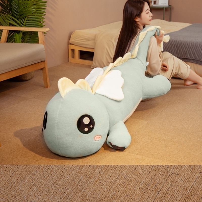 New Huggable Big Long Cute Dinosaur Plush Toy Soft Cartoon Animal Angel Stuffed Doll Boyfriend Pillow Kids Girl Birthday Gift