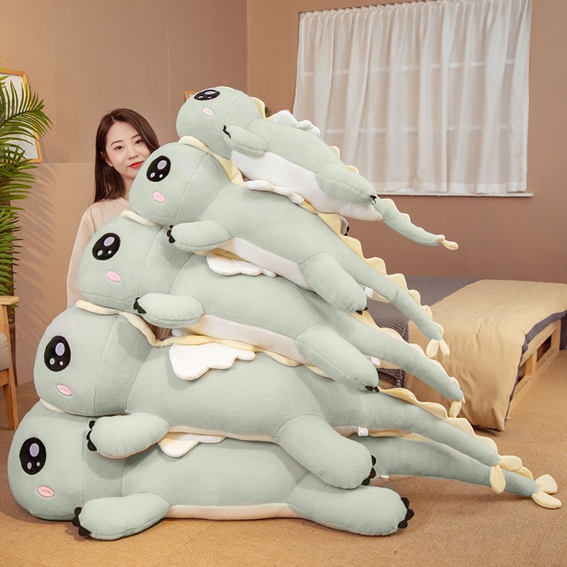 New Huggable Big Long Cute Dinosaur Plush Toy Soft Cartoon Animal Angel Stuffed Doll Boyfriend Pillow Kids Girl Birthday Gift