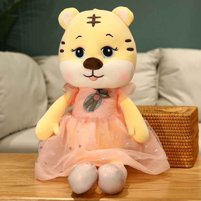 40/120cm Kawaii Cartoon Tiger with Ballet Skirt Plush Toys Soft Cute Dressing Tiger Stuffed Animal Doll Children's Toys Gift